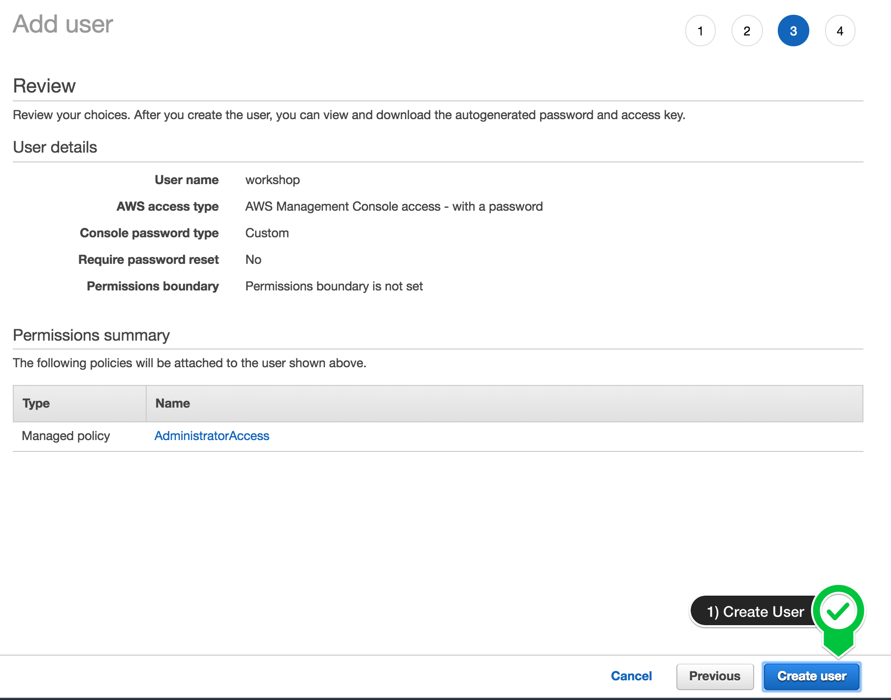 AWS IAM 3 Create User