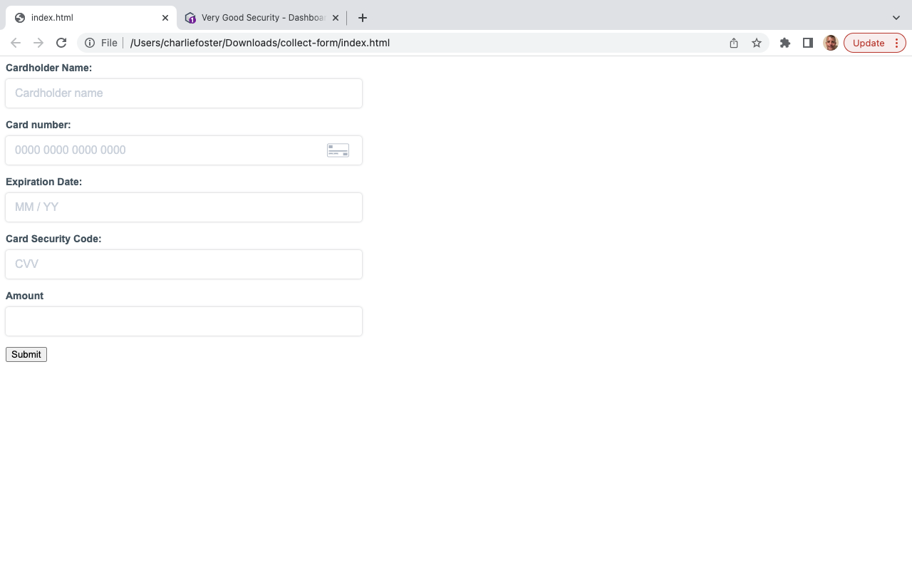 VGS VGS Card Payment Web Portal