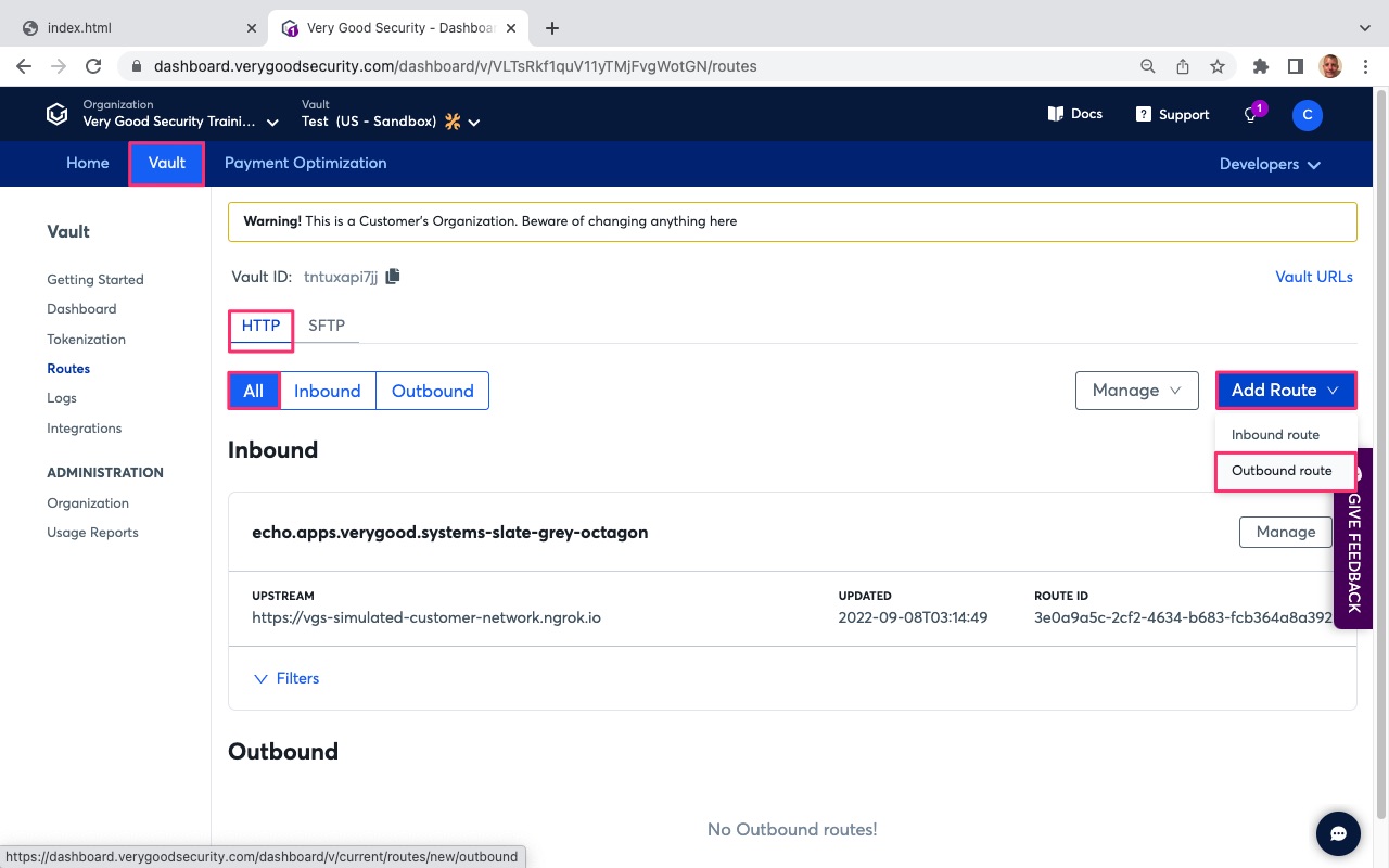 VGS Dashboard Routes