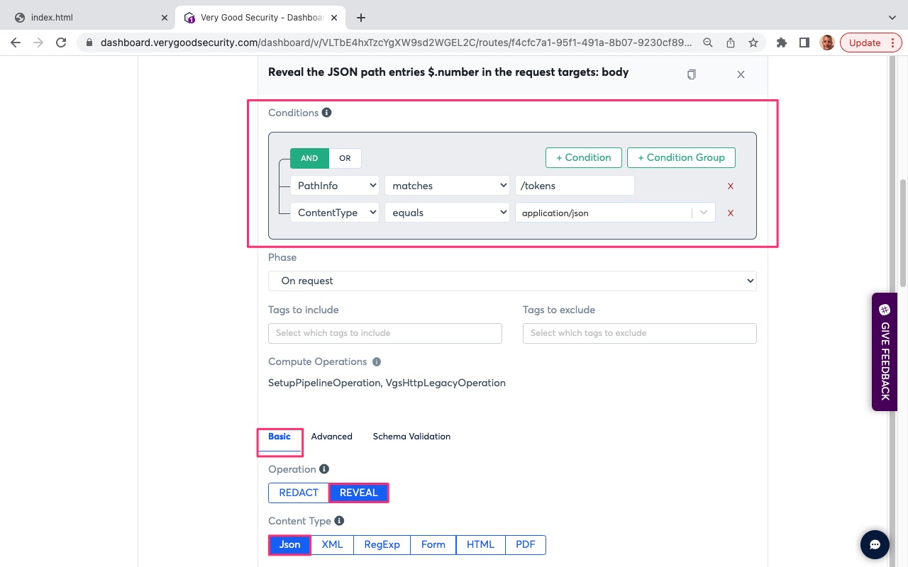 VGS Dashboard Outbound Routes Reveal PAN Conditions